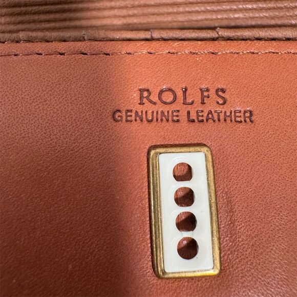 Vintage Rolfs Women's Brown Leather Wallet Floral Embossed Checkbook - Picture 12 of 14